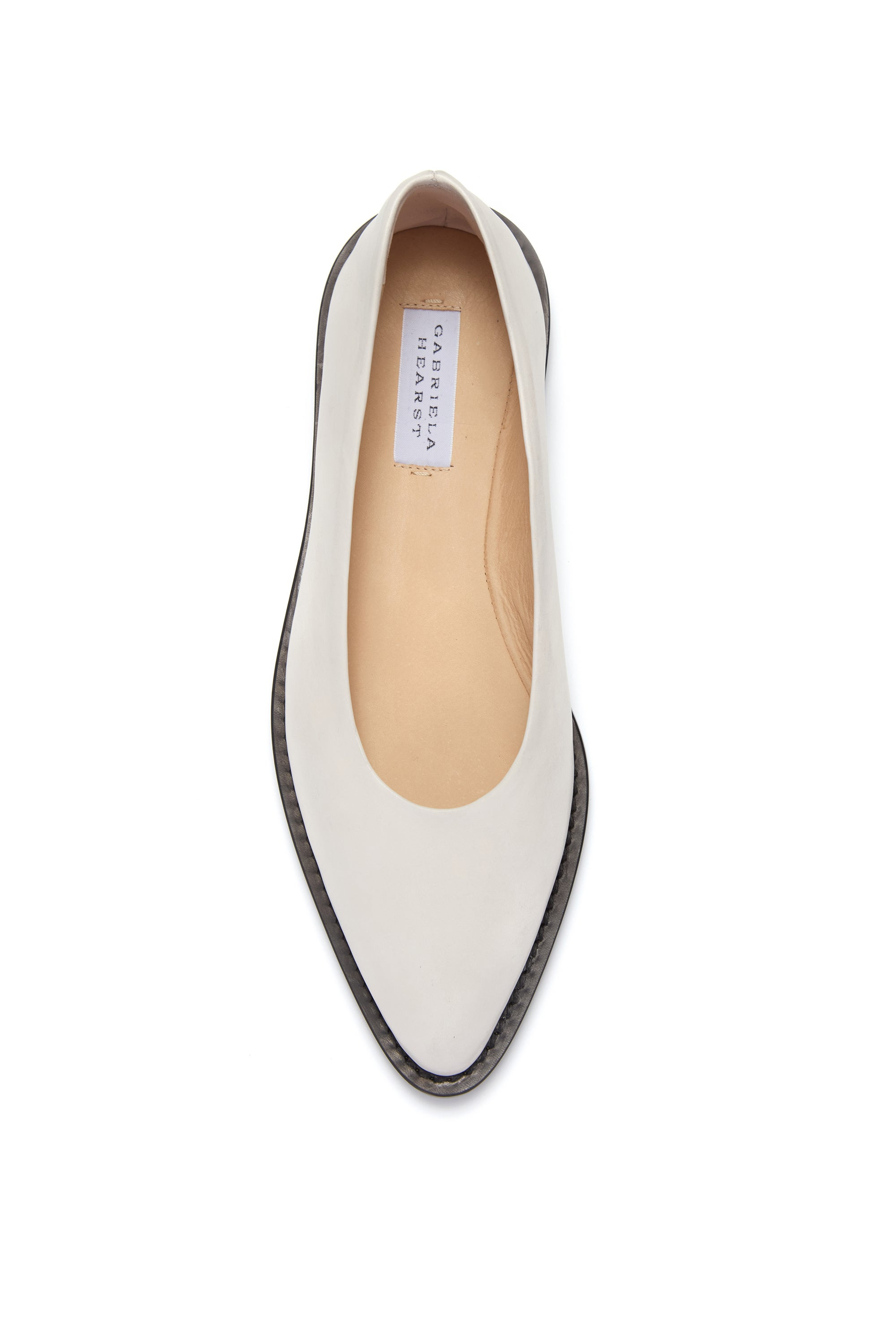 Kati Ballerina Flat Shoe in Cream Leather - 4