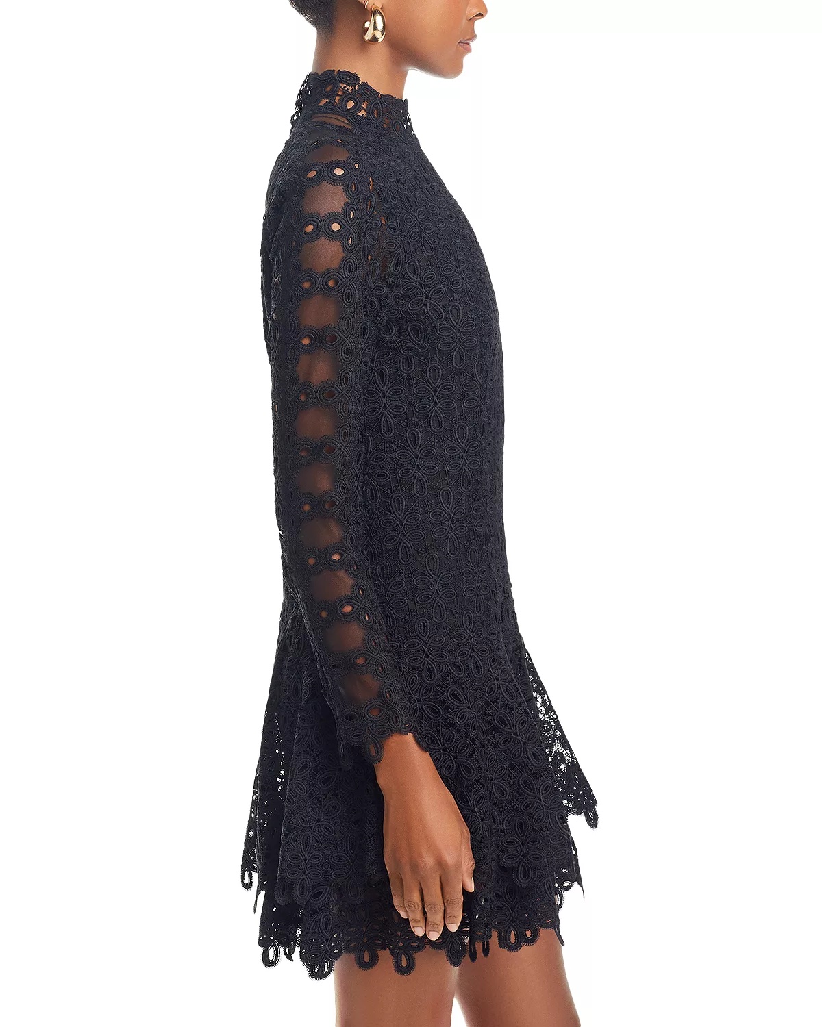 Joy Lace Mock Neck Mini Dress - 5
