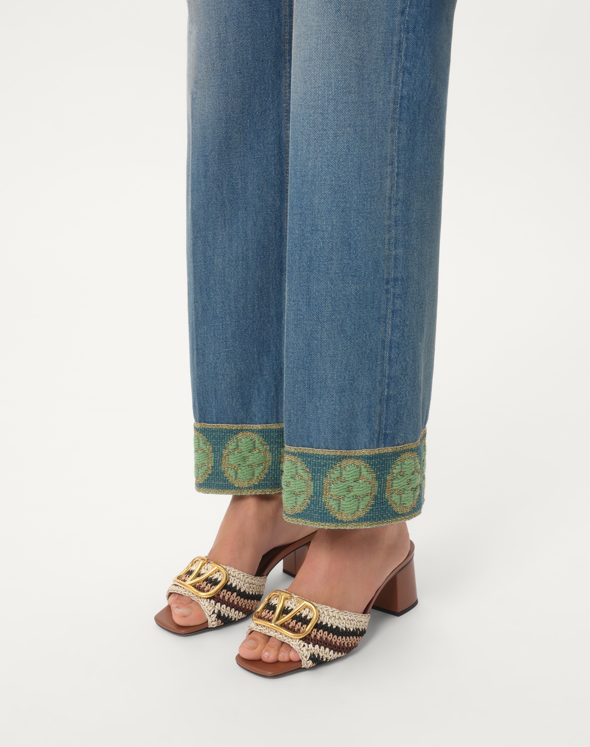 Valentino VLOGO SIGNATURE SLIDE SANDAL WITH CROCHET