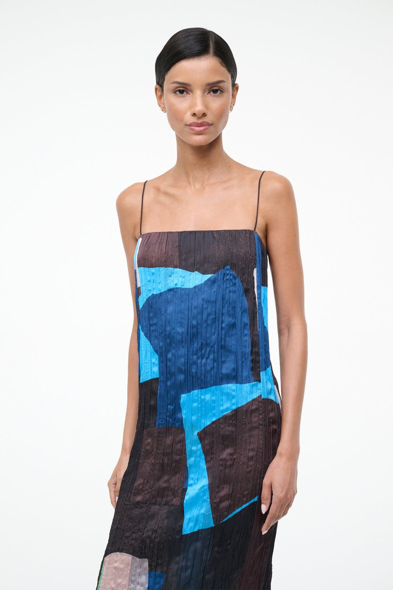 STAUD MAE DRESS BLUE PRISM 4