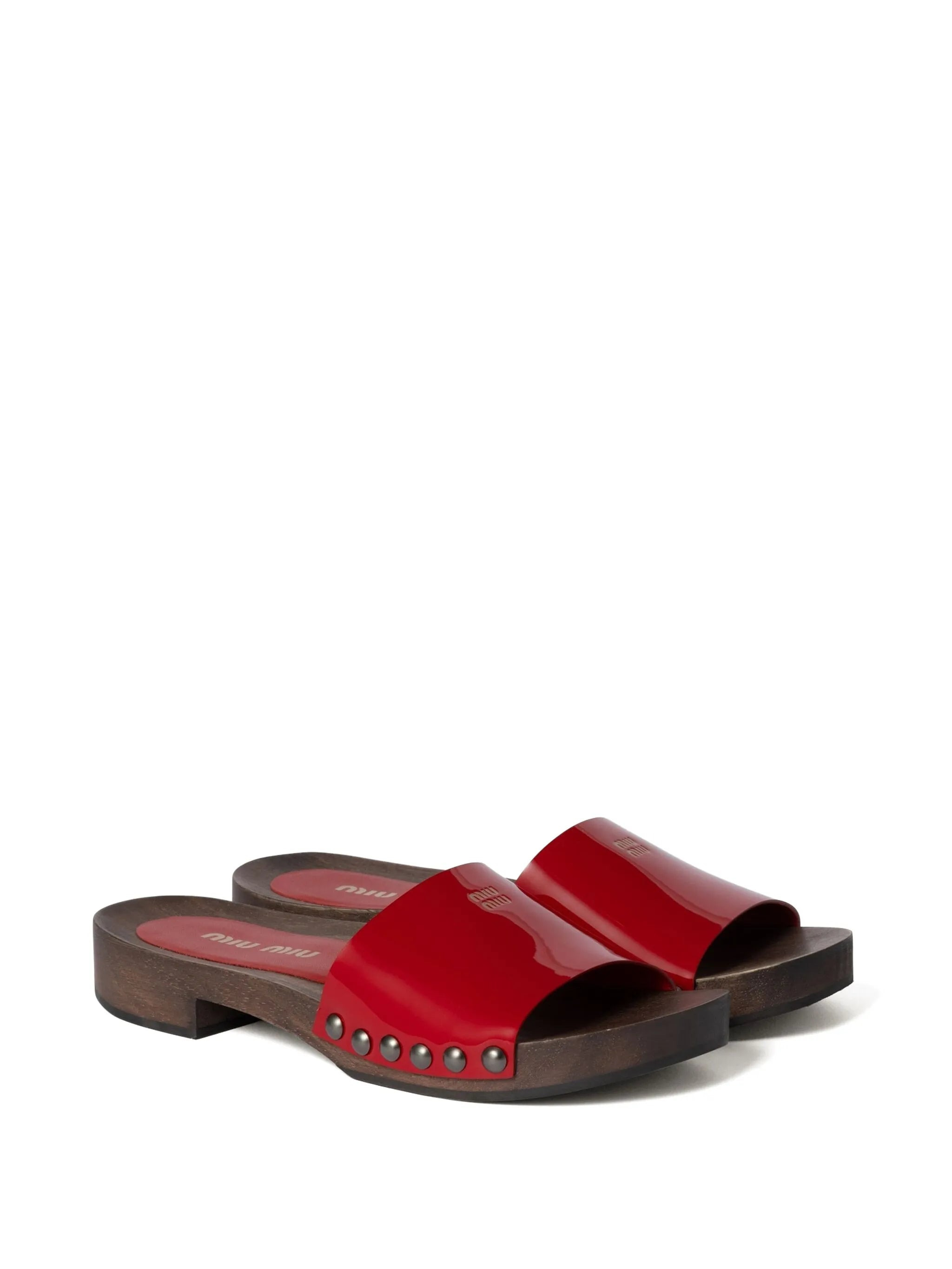 Miu Miu Leather Slides - 3