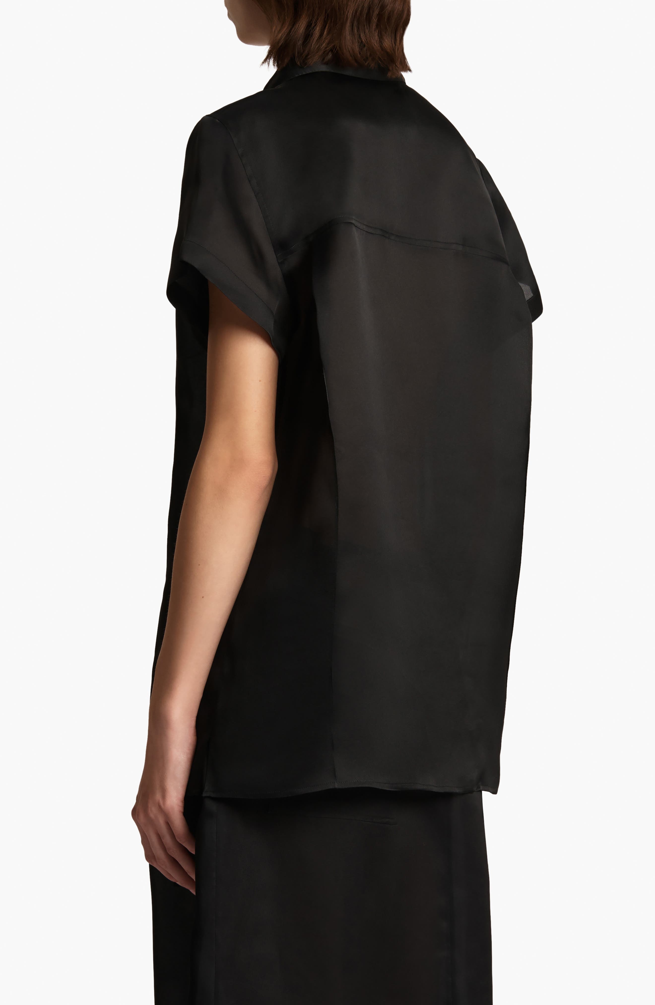 Khaite Keefe Silk Organza Button-Up Shirt in Black at Nordstrom - 2