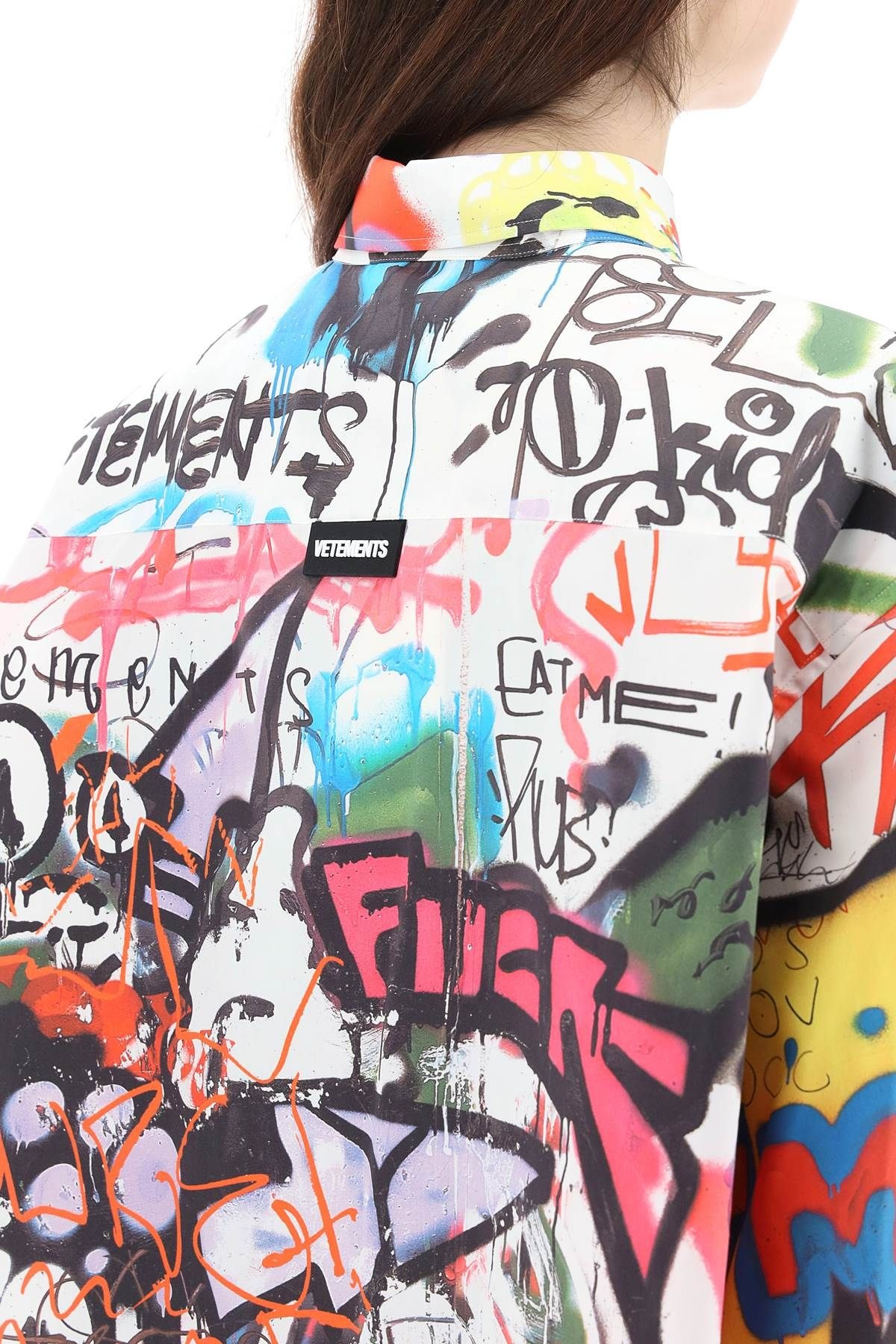 GRAFFITI PRINT OVERSIZED SHIRT - 5