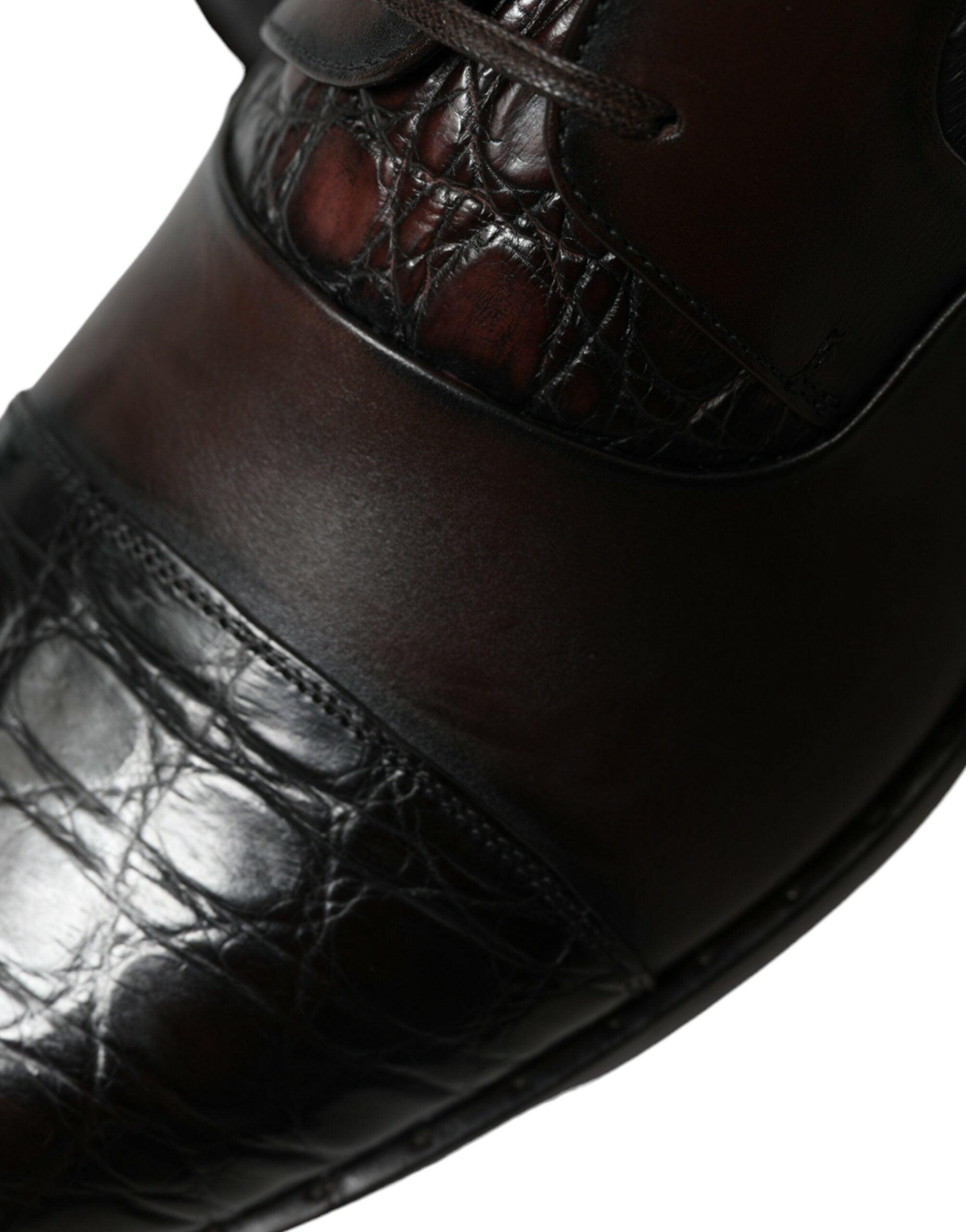 Dolce & Gabbana Brown Exotic Leather Formal Men Dress Shoes - 8