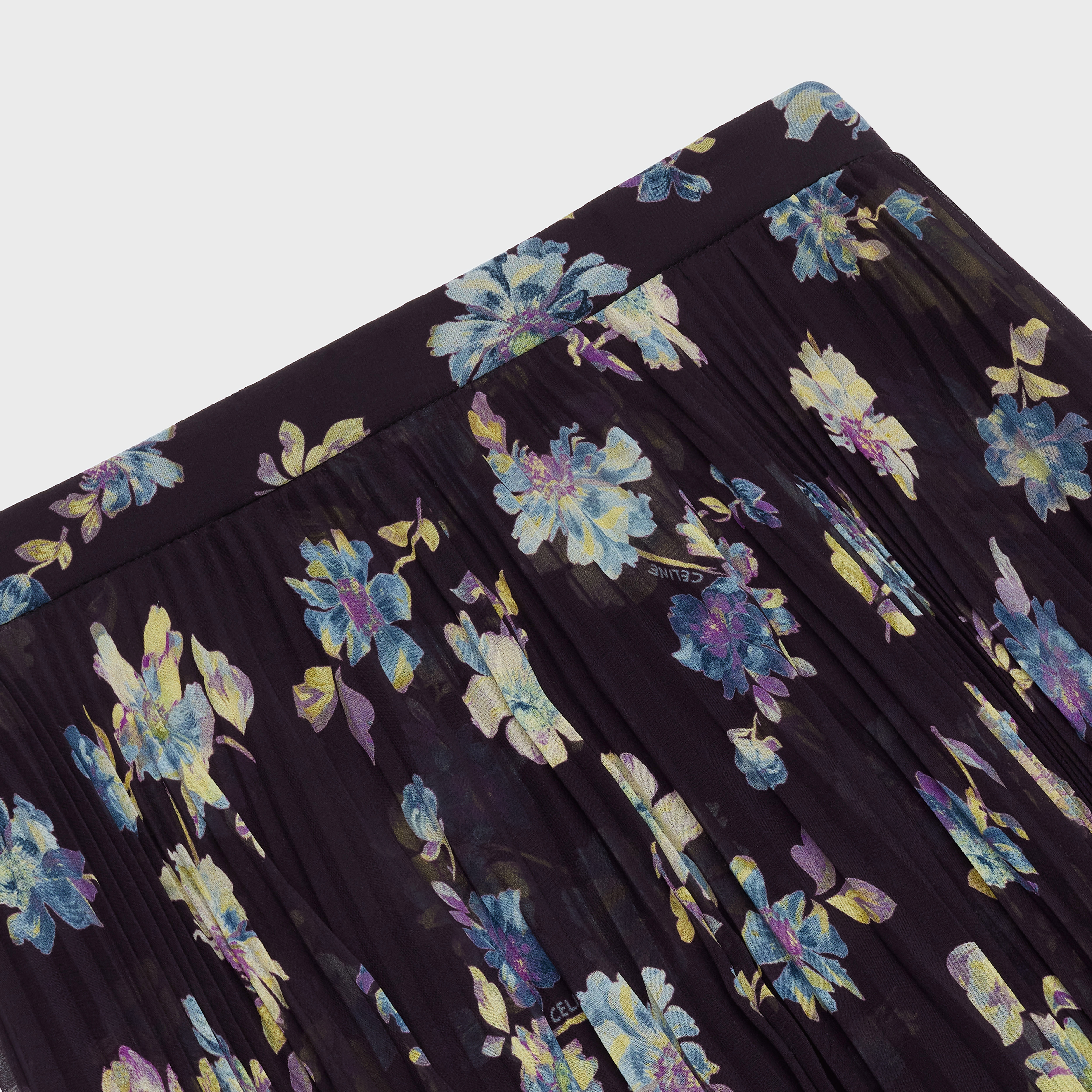 MIDI RUFFLED SKIRT IN SILK GEORGETTE - 3