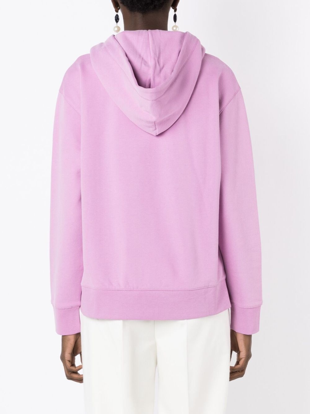 logo-print cotton hoodie - 4