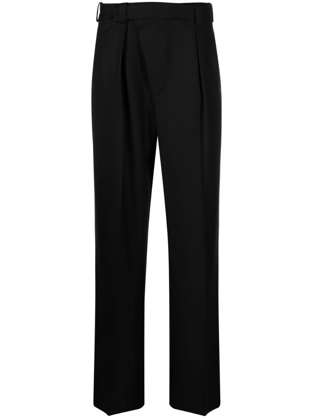 pleated wool wrap trousers - 1