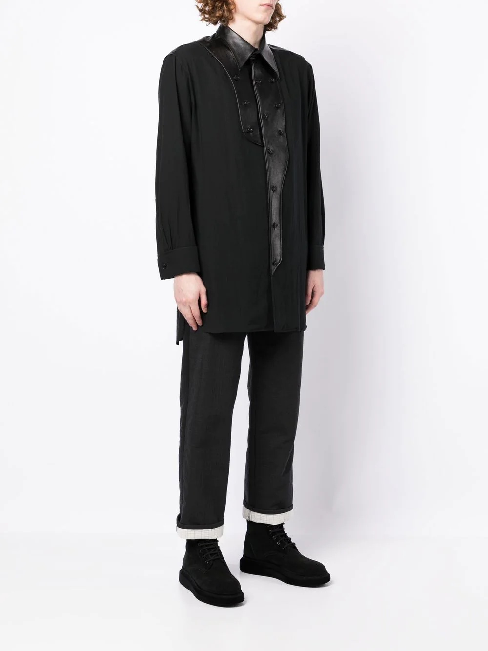 panelled long-sleeve shirt - 3