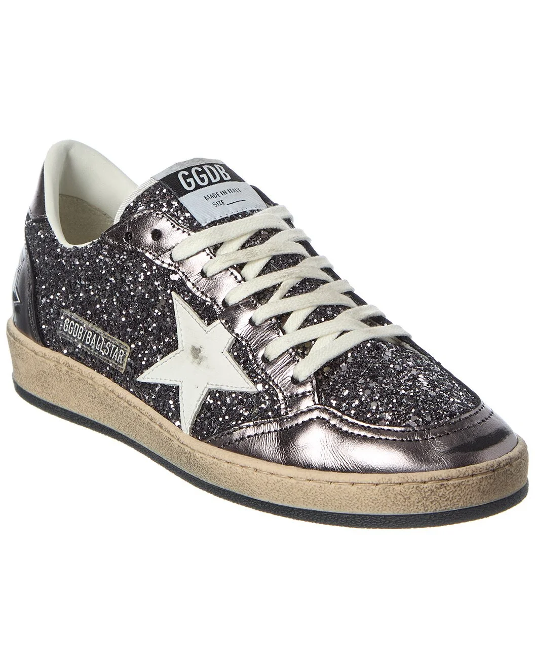 Golden Goose Ballstar Glitter & Leather Sneaker - 1