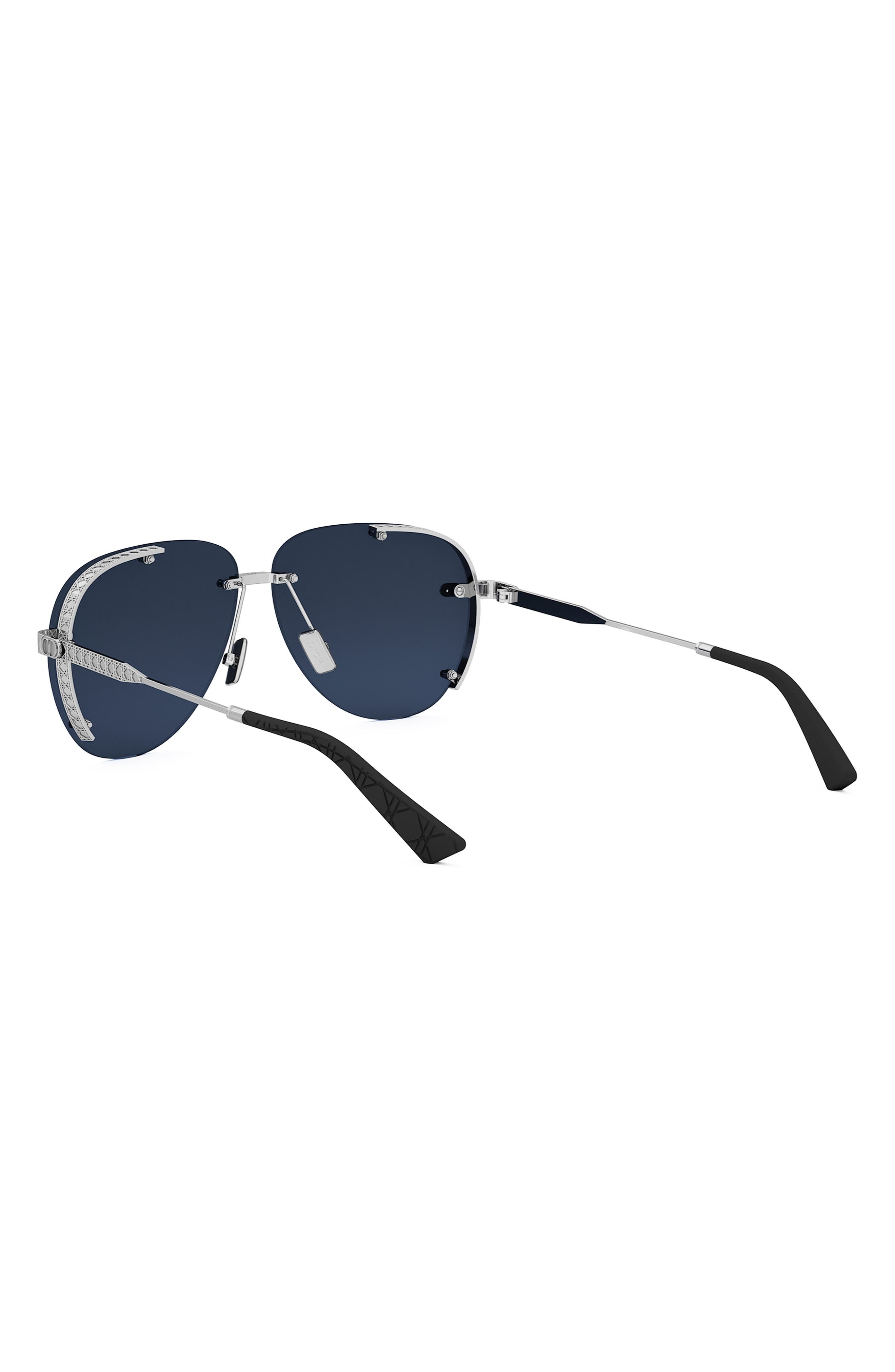 NeoDior A1U 61 Pilot Sunglasses in Shiny Palladium /Blue at Nordstrom - 4