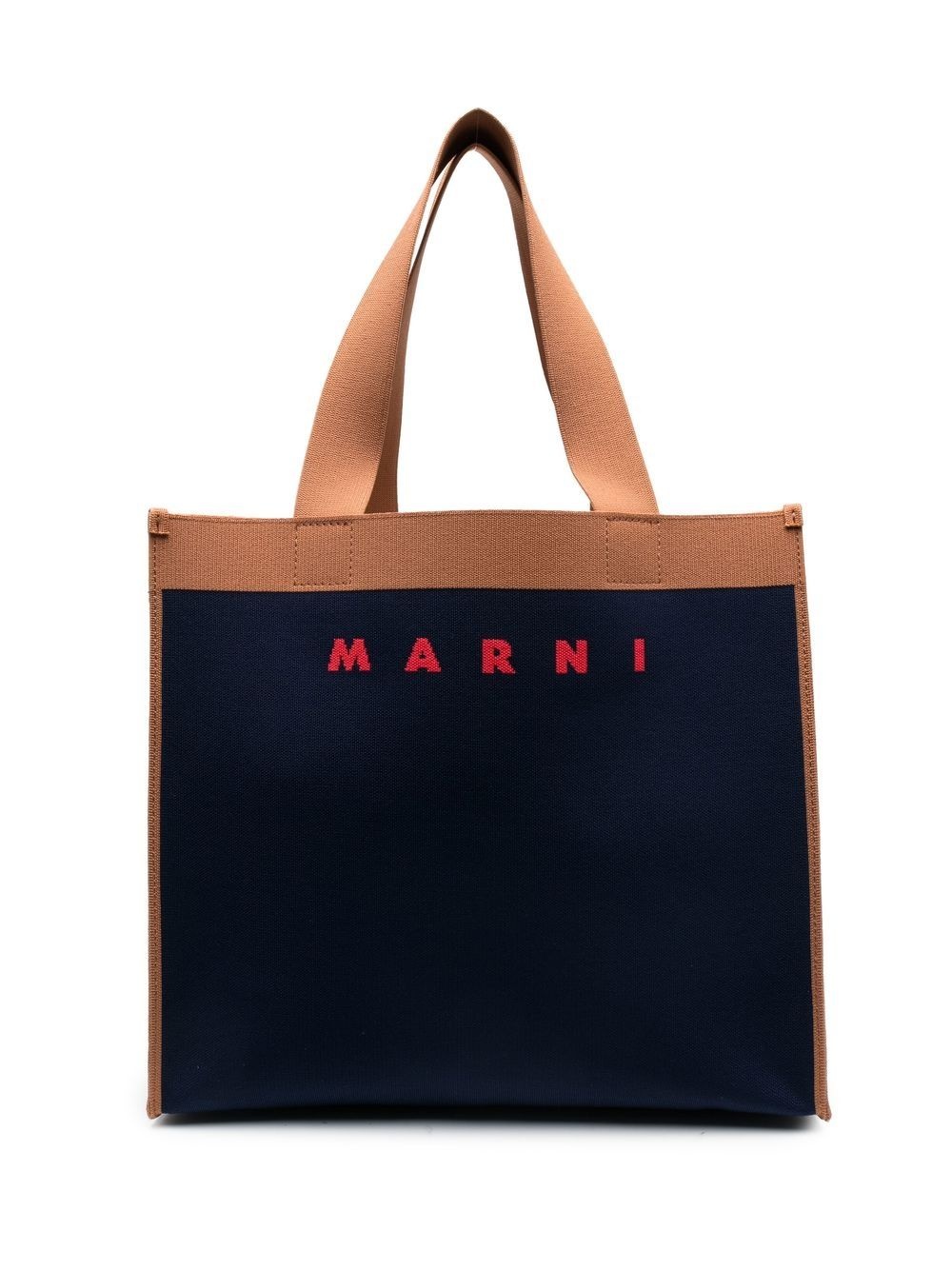 logo-print contrast-trim tote - 1