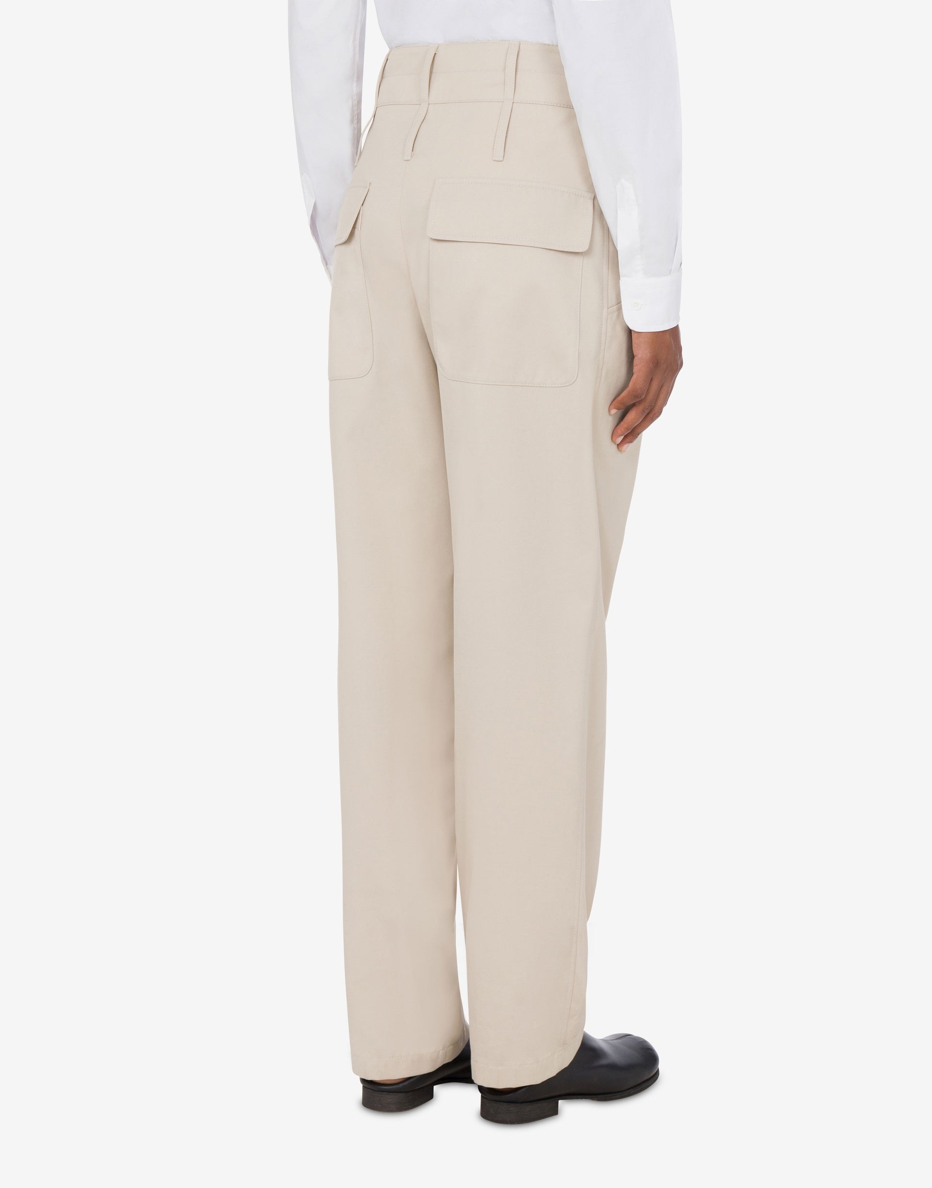 GABARDINE TROUSERS WITH TRENCH DETAILS - 2