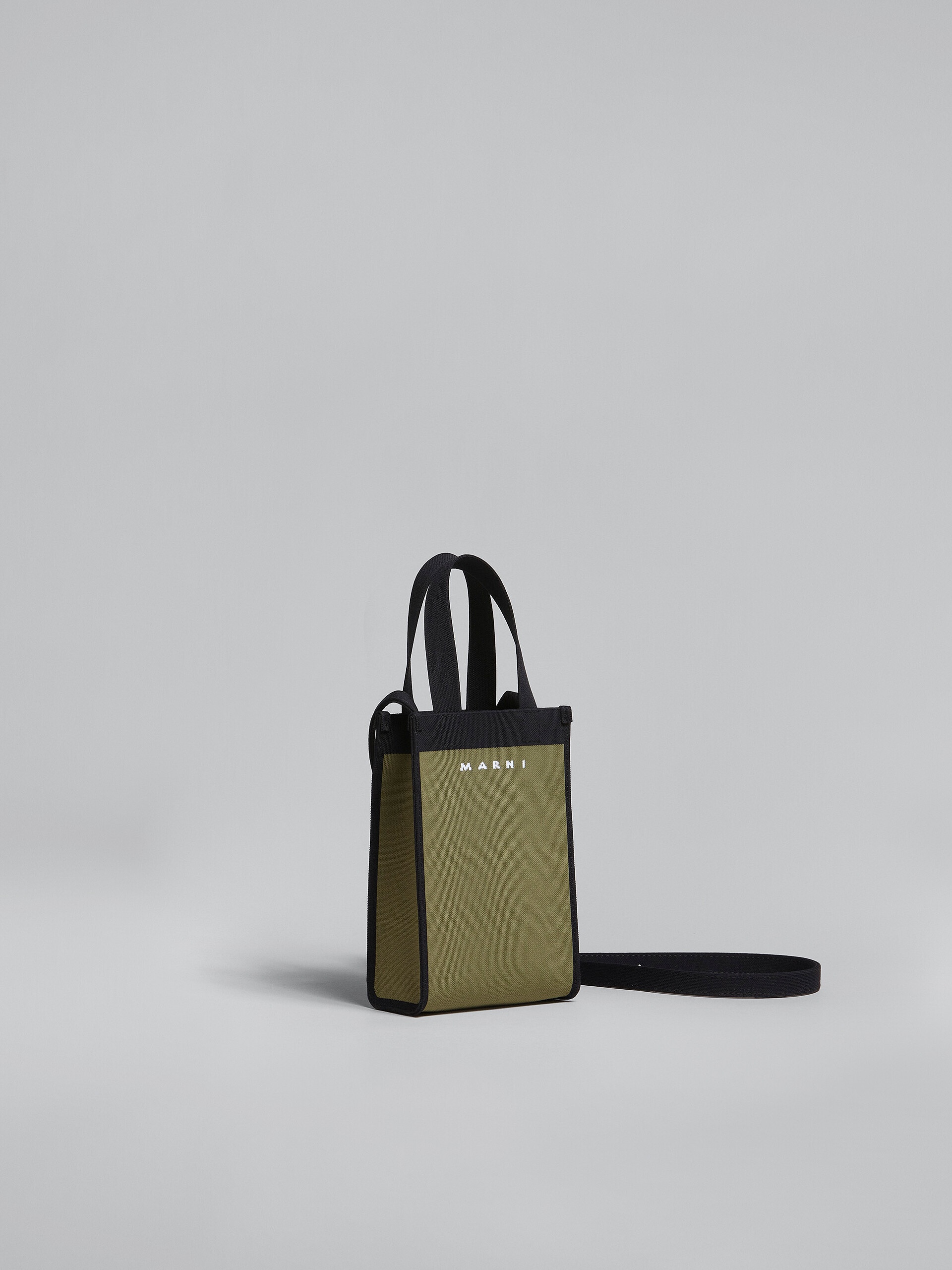 GREEN AND BLACK JACQUARD SHOULDER BAG - 6