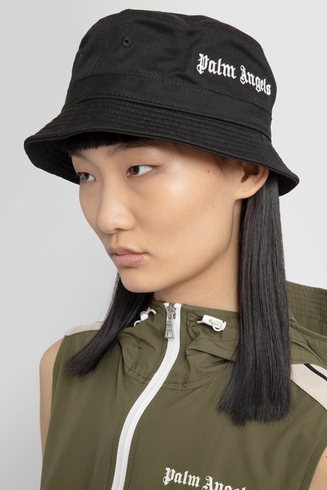 Palm angels women's black logo bucket hat - 5