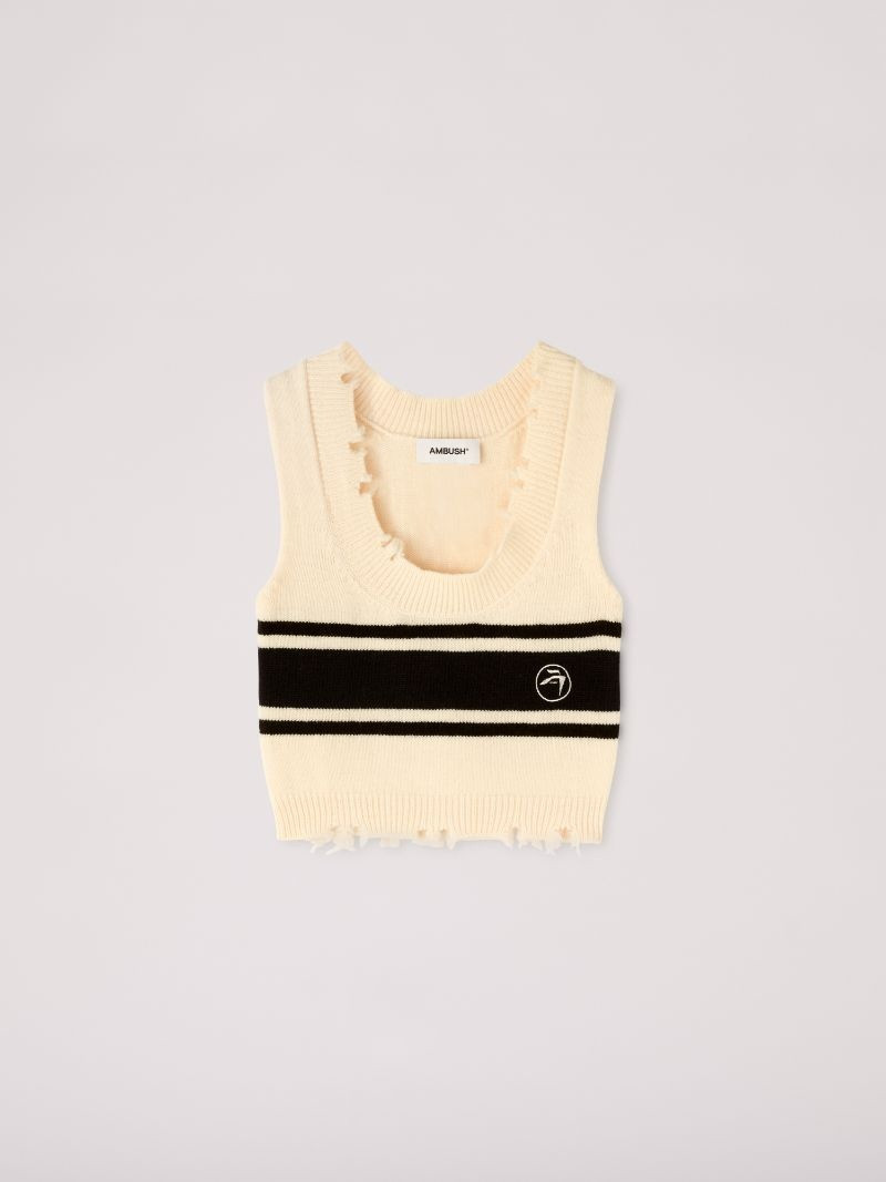 DESTROYED RIB ROUND NECK TOP - 1