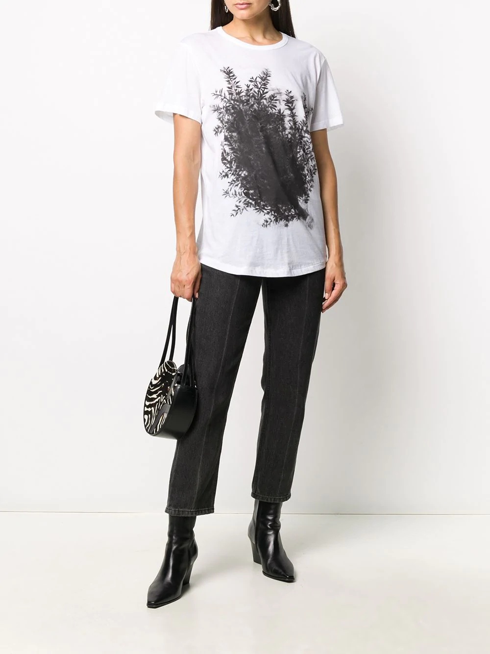 longline plant print t-shirt - 2