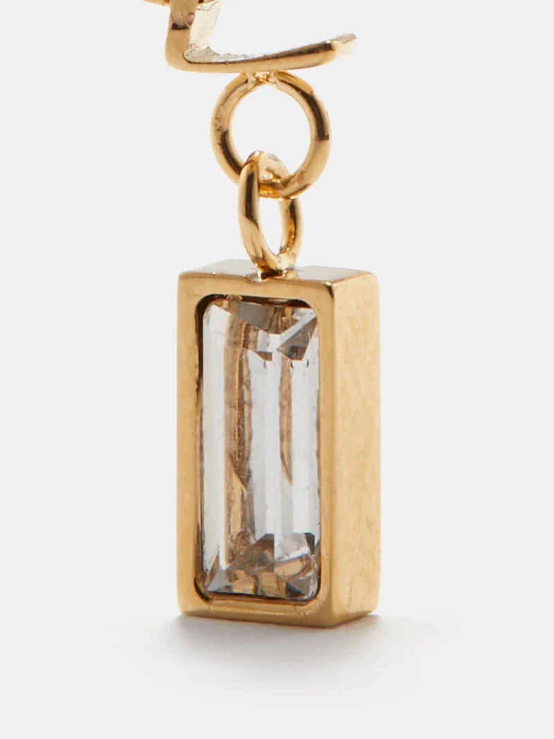 SAINT LAURENT YSL-logo crystal-embellished single drop