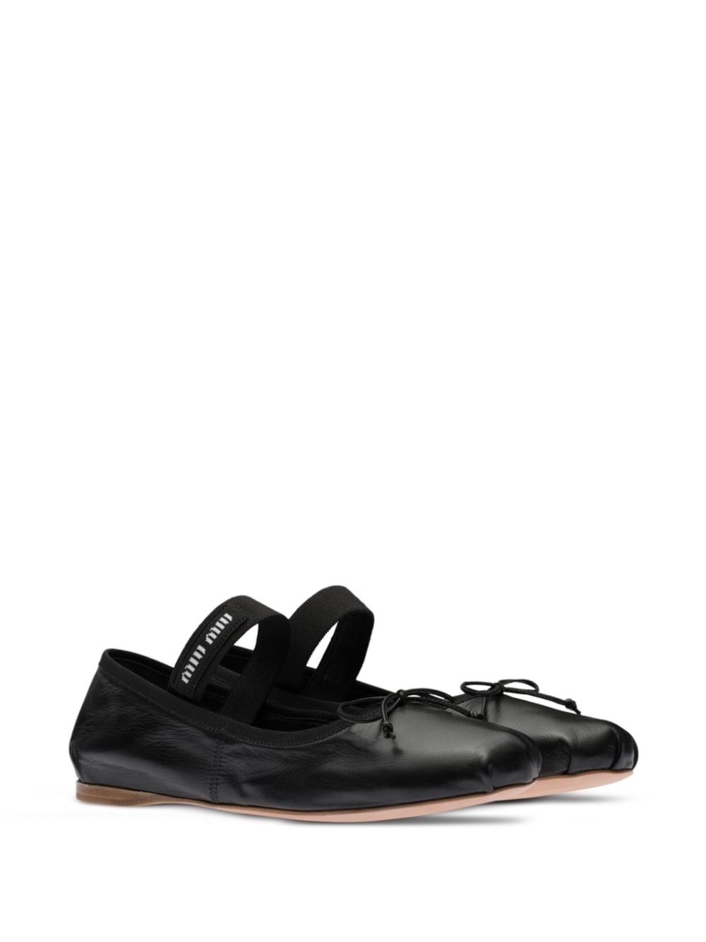 logo-patch ballerina shoes - 2