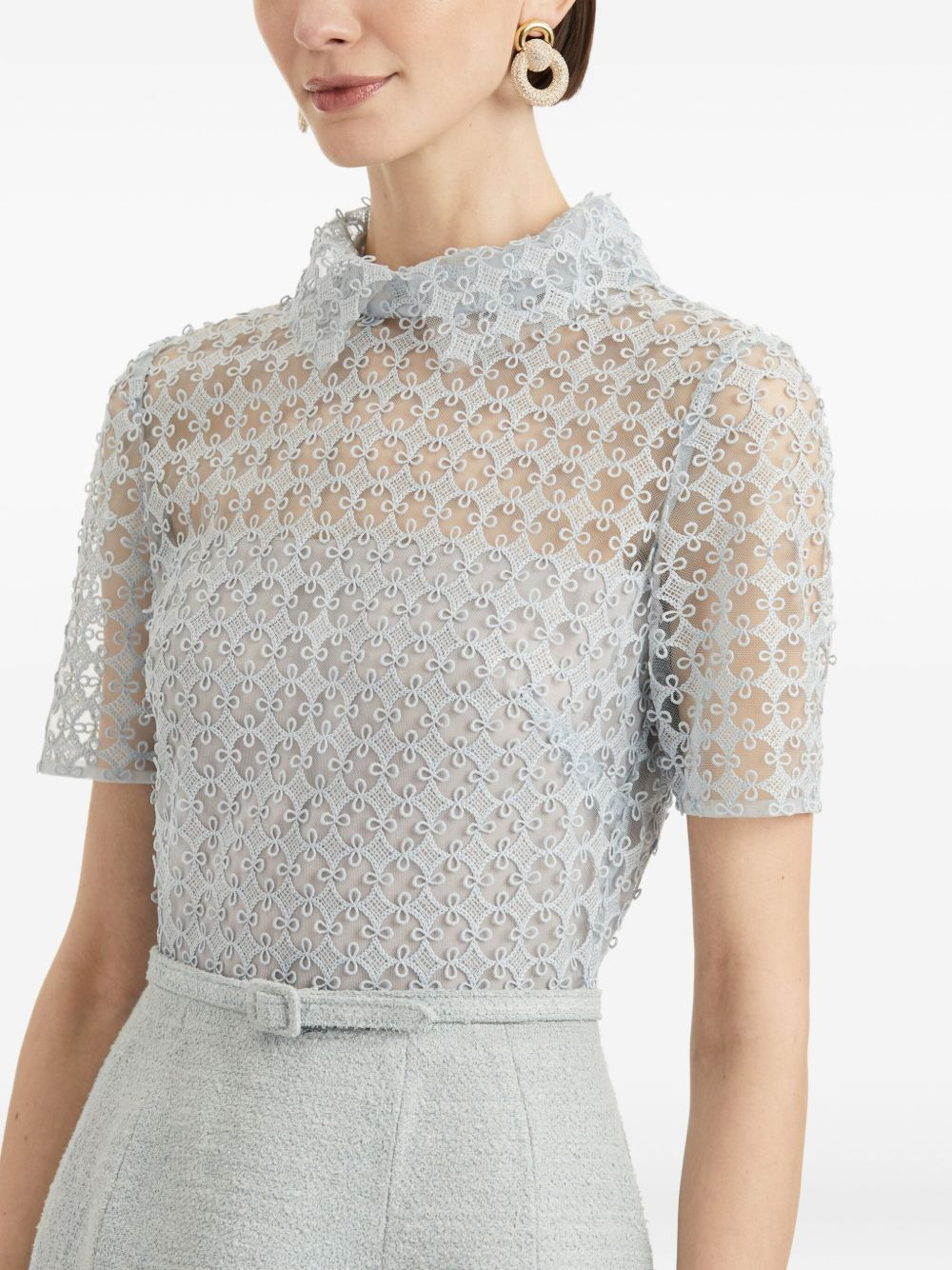 guipure-lace tweed mini dress - 5