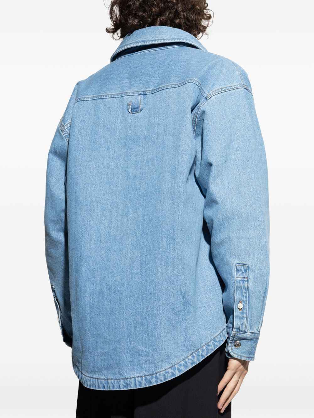 embroidered pocket denim shirt - 4