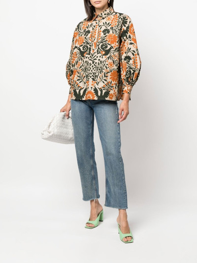 La DoubleJ floral-print puff-sleeves shirt outlook