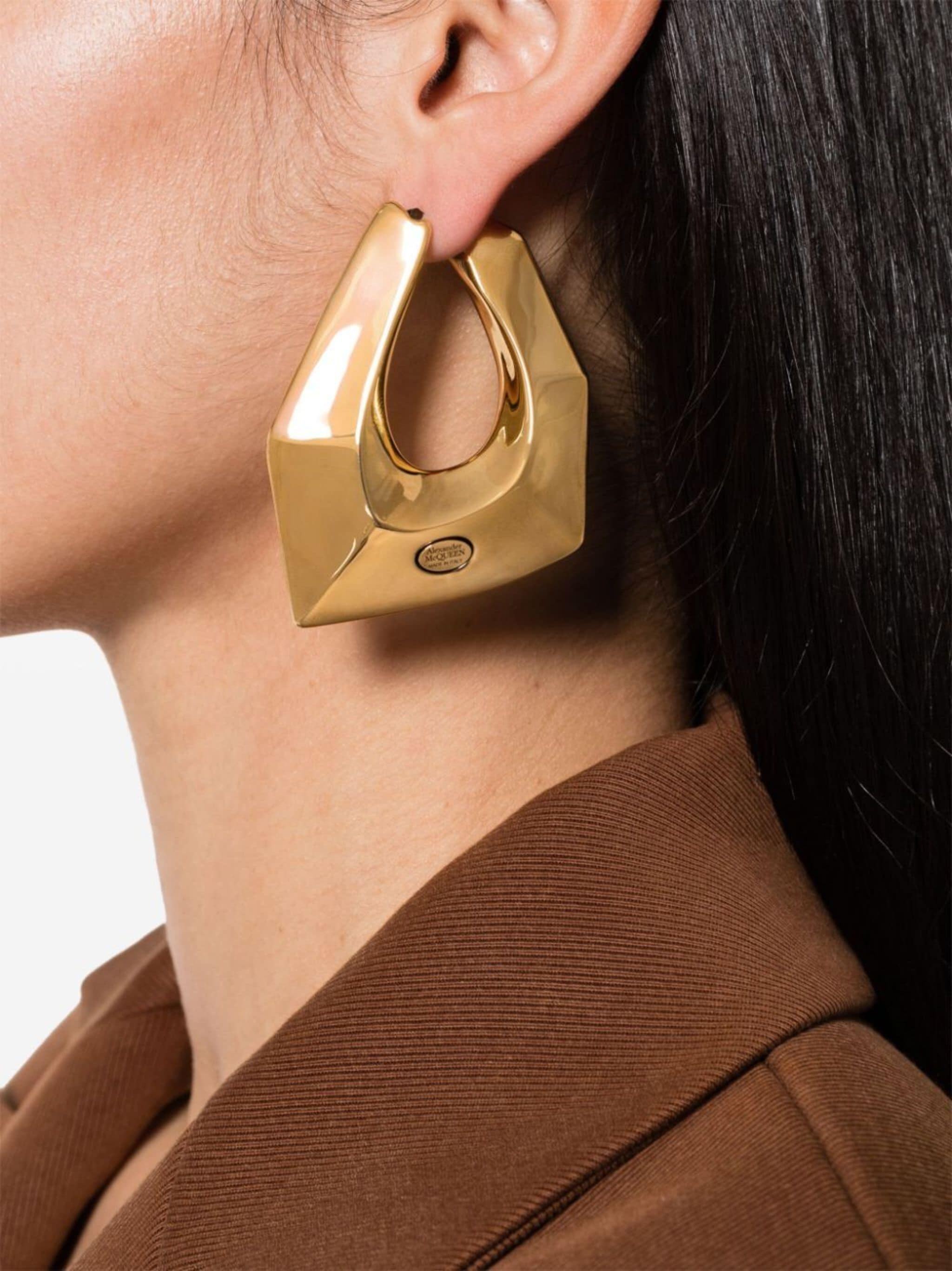 Modernist geometric-design earrings - 2