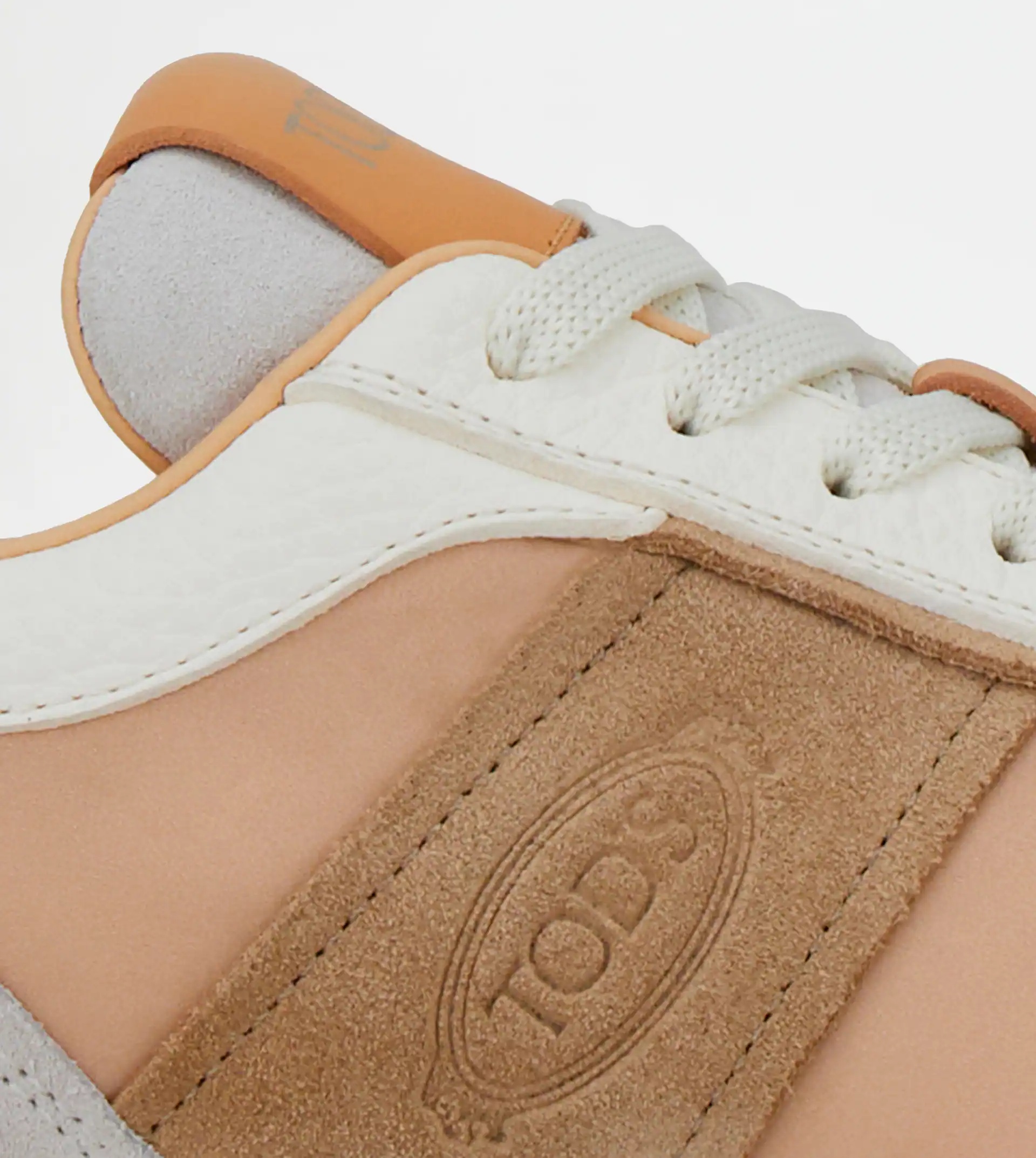 TOD'S TABS SNEAKERS IN SUEDE AND HIGH-TECH FABRIC - BEIGE, WHITE - 6