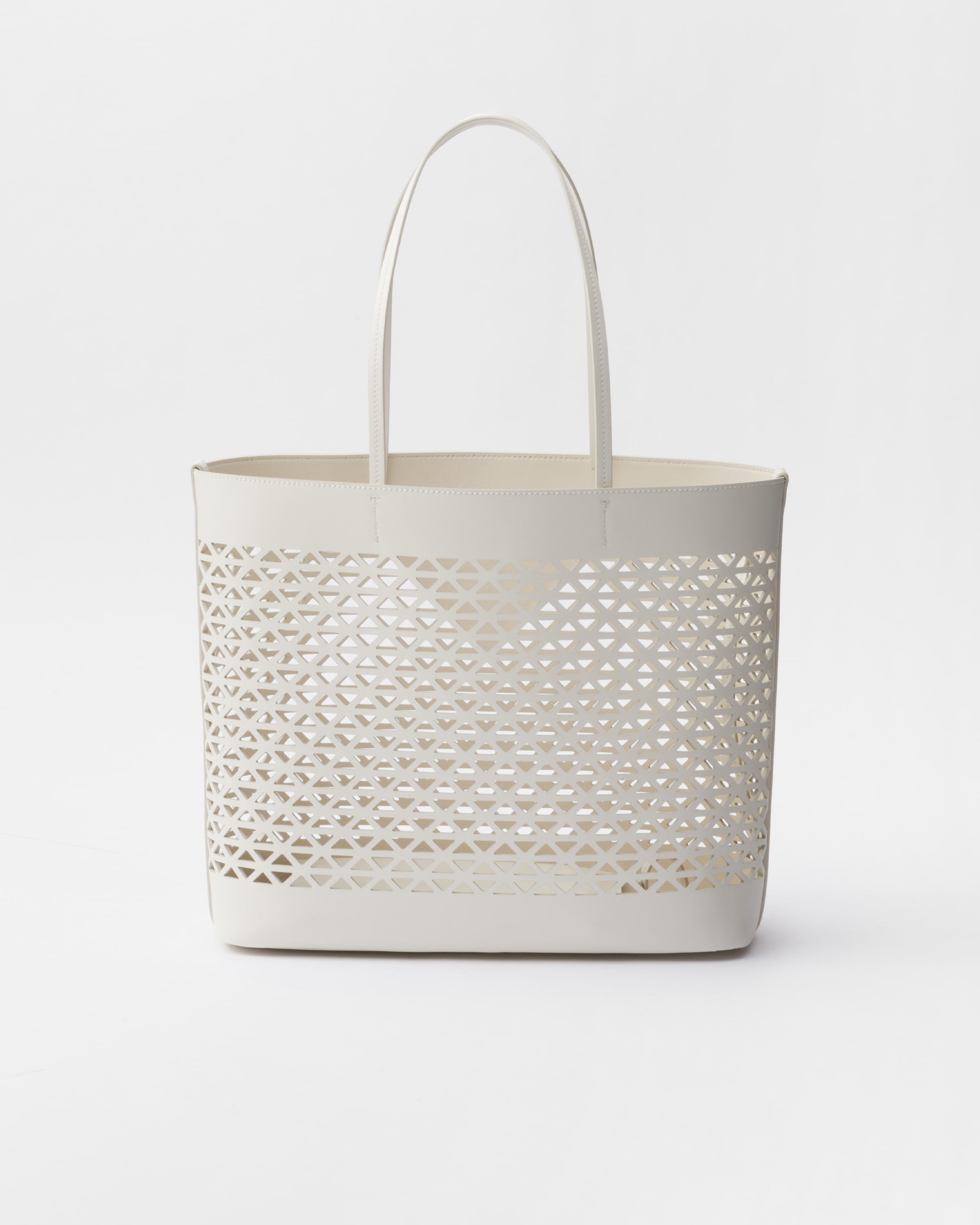 Large perforated leather tote bag - 3