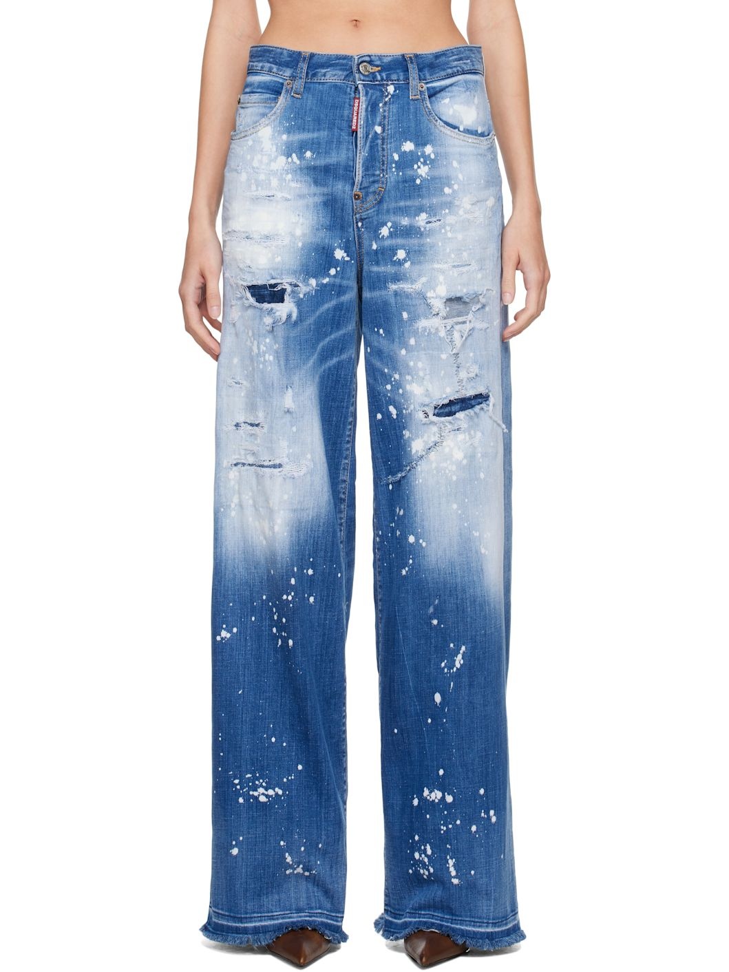 Blue Medium Wood Worm Wash Cool Girl Jeans - 1
