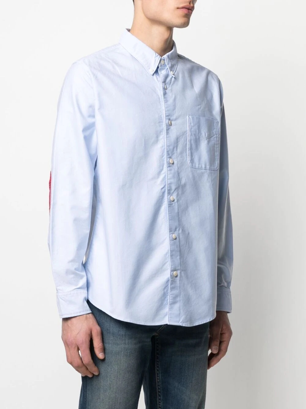 contrasting-panel detail shirt - 5