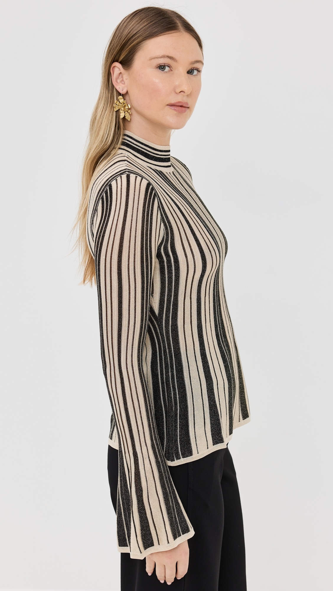 Illustration Mouline Metallic Stripe Top - 3