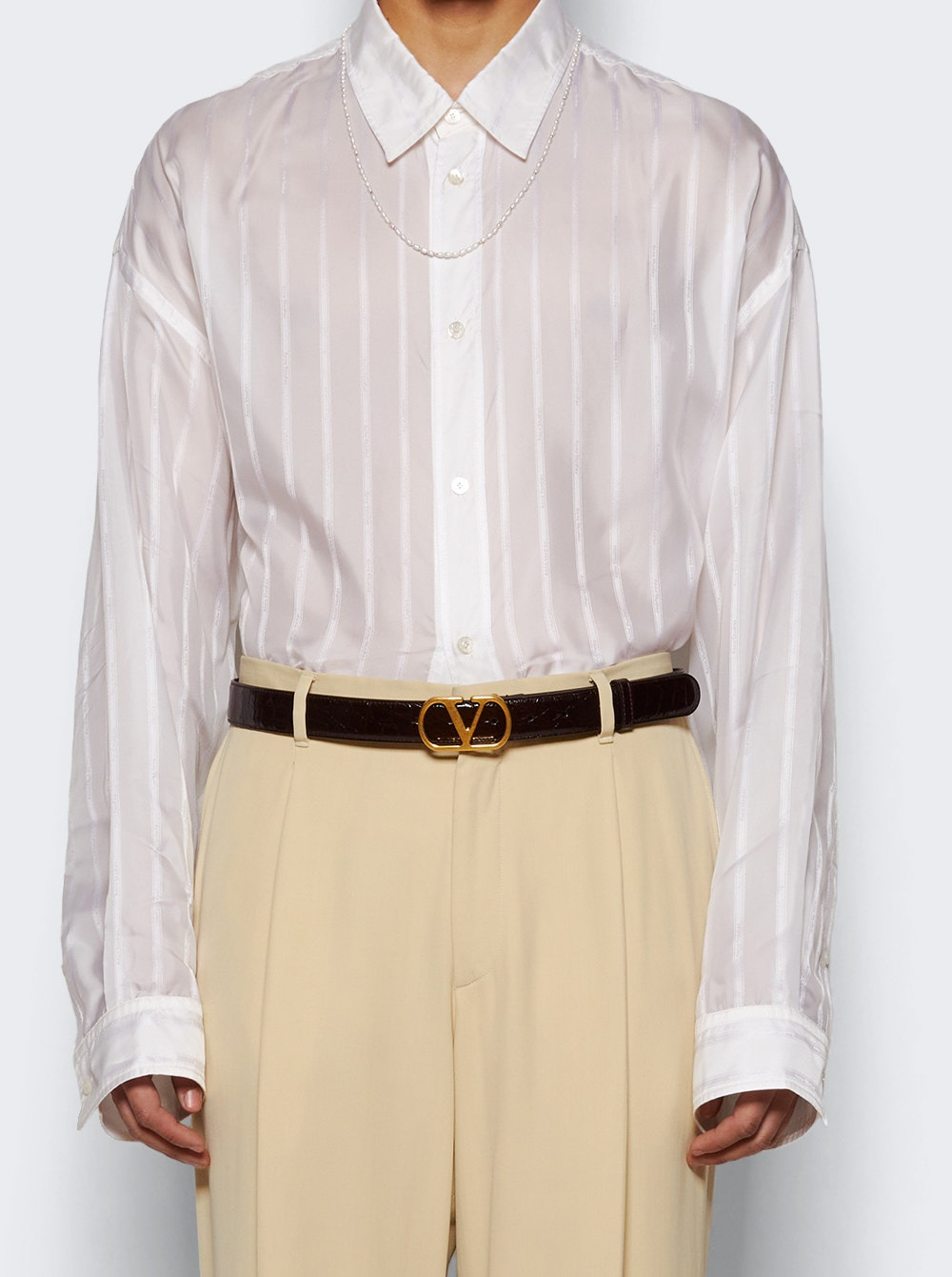 V Logo Belt Dark Aubergine - 2
