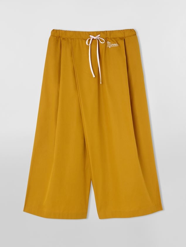 COTTON KARATE PANTS WITH POCKETS AND DRAWSTRING IN CONTRASTING COLOUR - 1