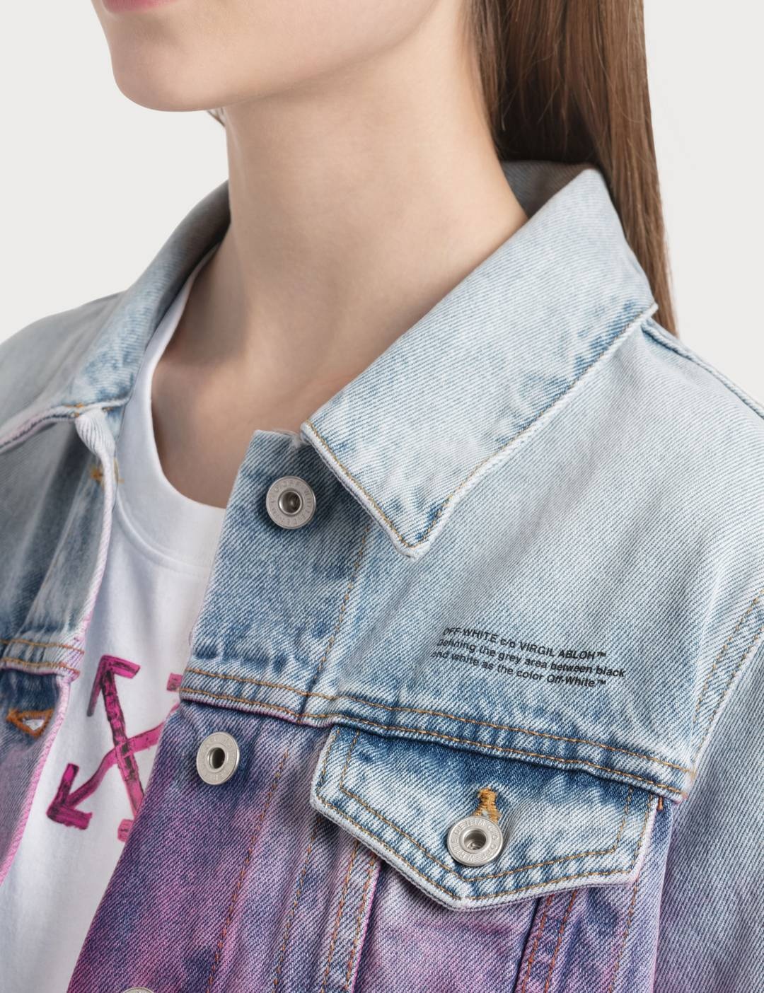 Degrade Cropped Denim Jacket - 3