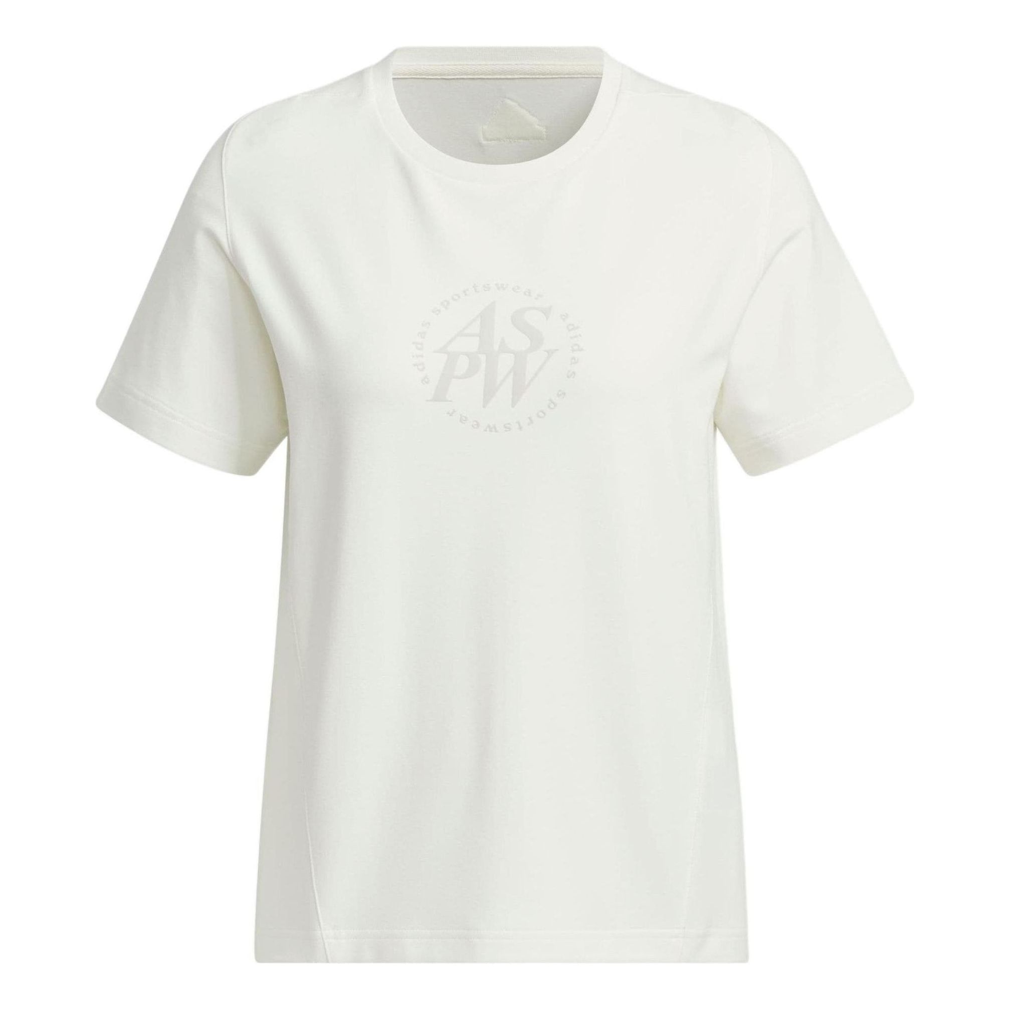 (WMNS) adidas Letter Printed T-Shirt 'White' JJ3587 - 1