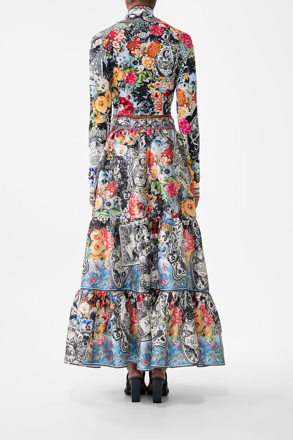 HIGH WAISTED TIERED SKIRT - 3