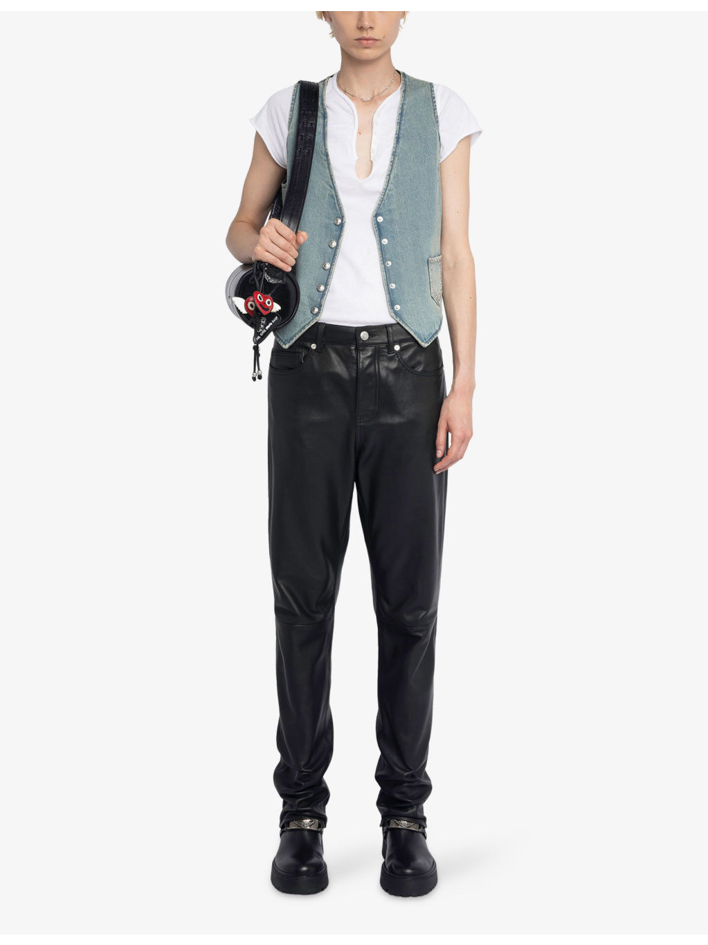 Gillier V-Neck Patch-Pocket Denim Waistcoat - 2