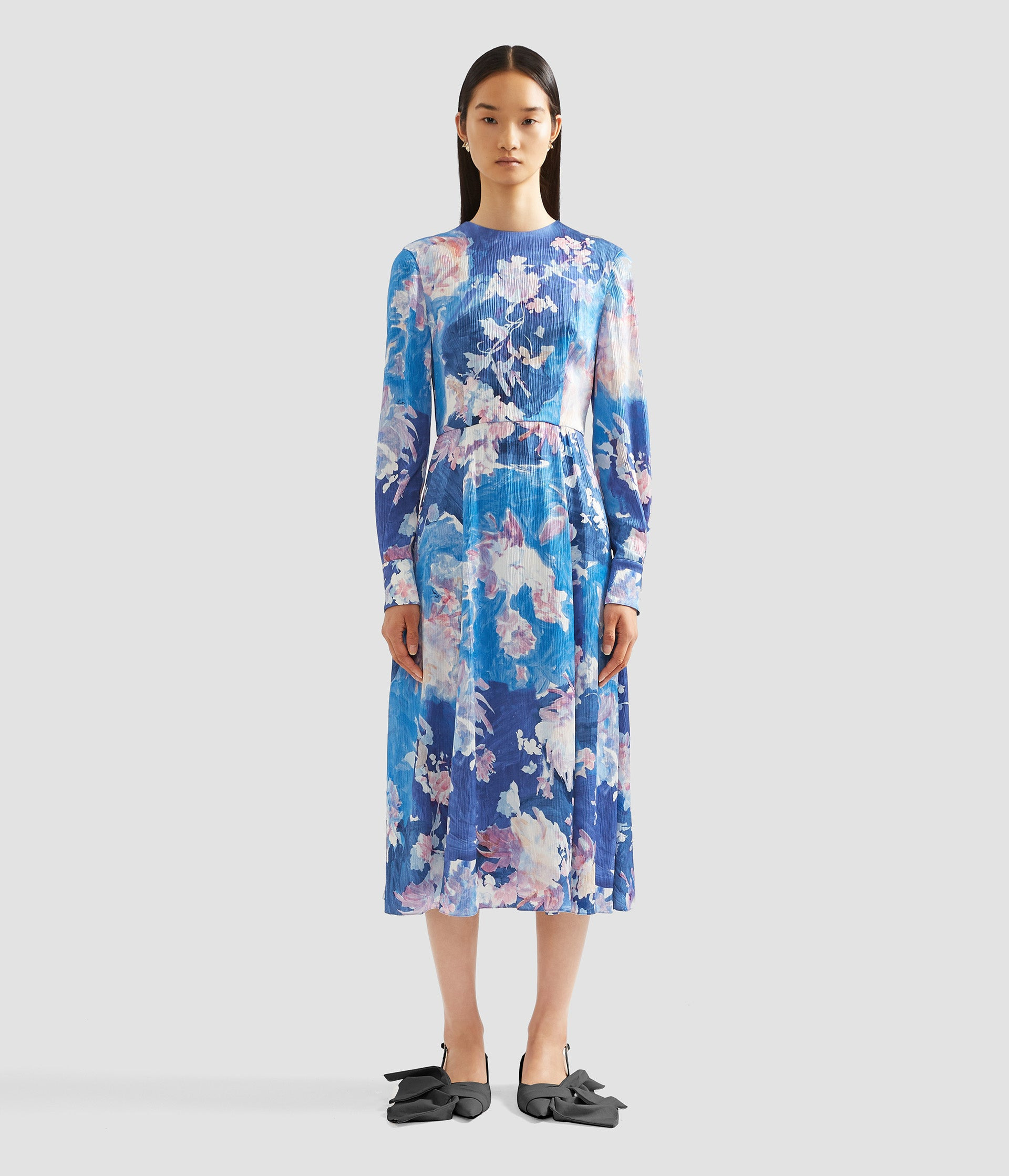 LONG SLEEVE MIDI COCKTAIL DRESS - 4