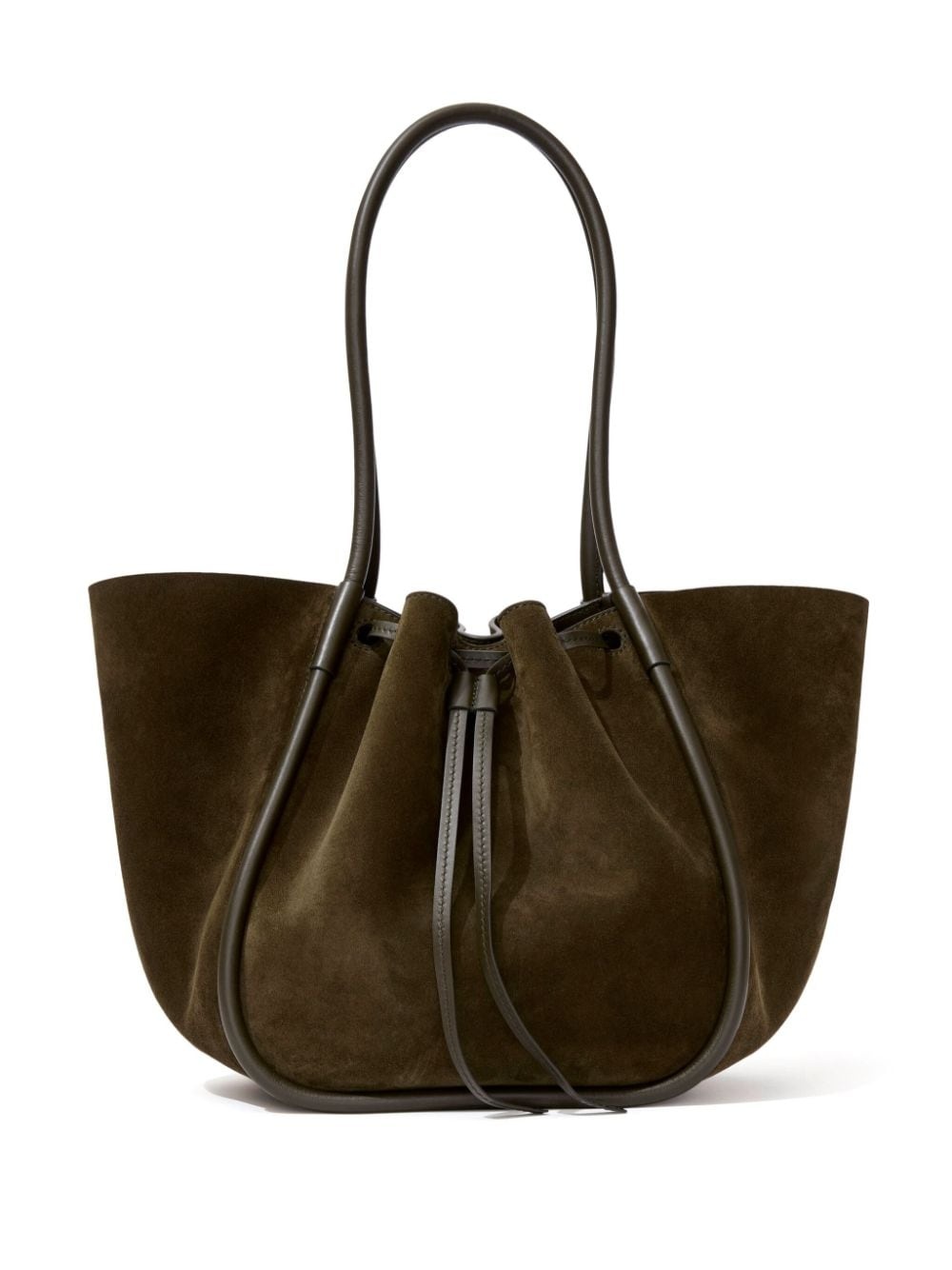 large Ruched suede tote bag - 4