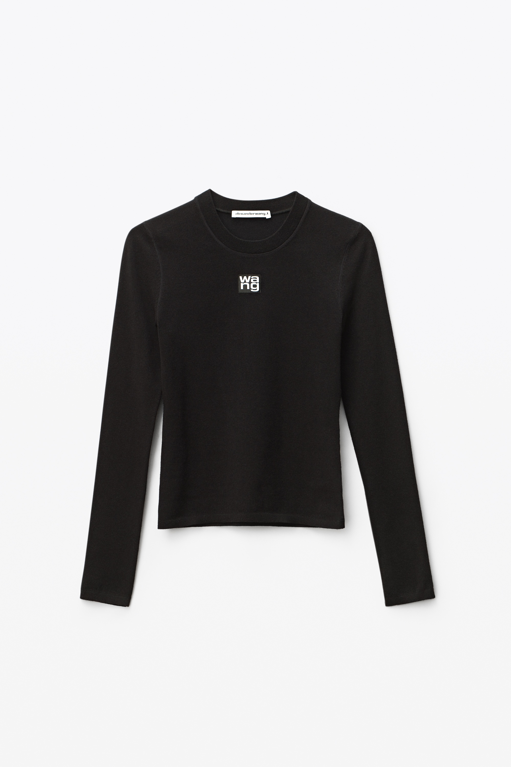 LOGO PATCH CREWNECK TOP IN BODYCON KNIT - 1