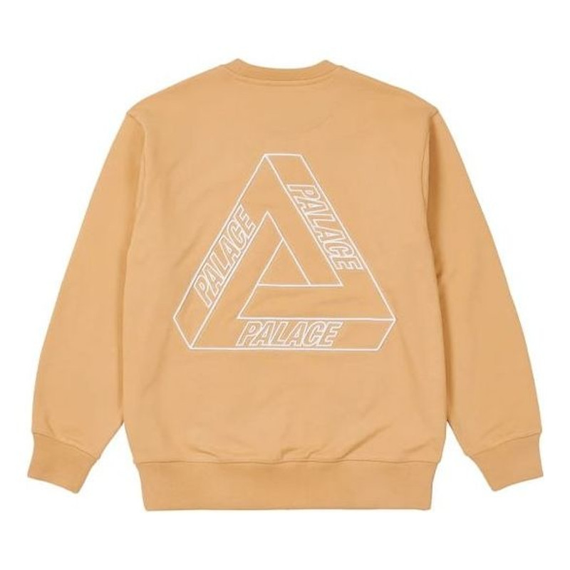 PALACE Outliner Mit Desigher Crew Sand Back Triangle Printing Round Neck Unisex Yellow P20CS144 1