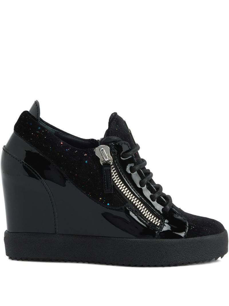 Addy Wedge glitter-panel sneakers 1