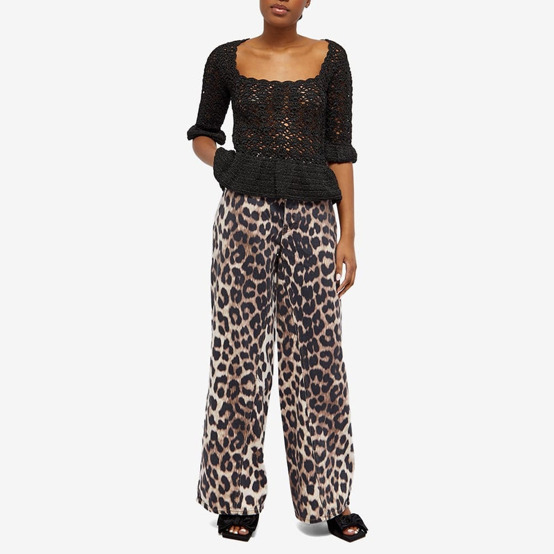GANNI GANNI Printed Denim Leopard Jeans outlook