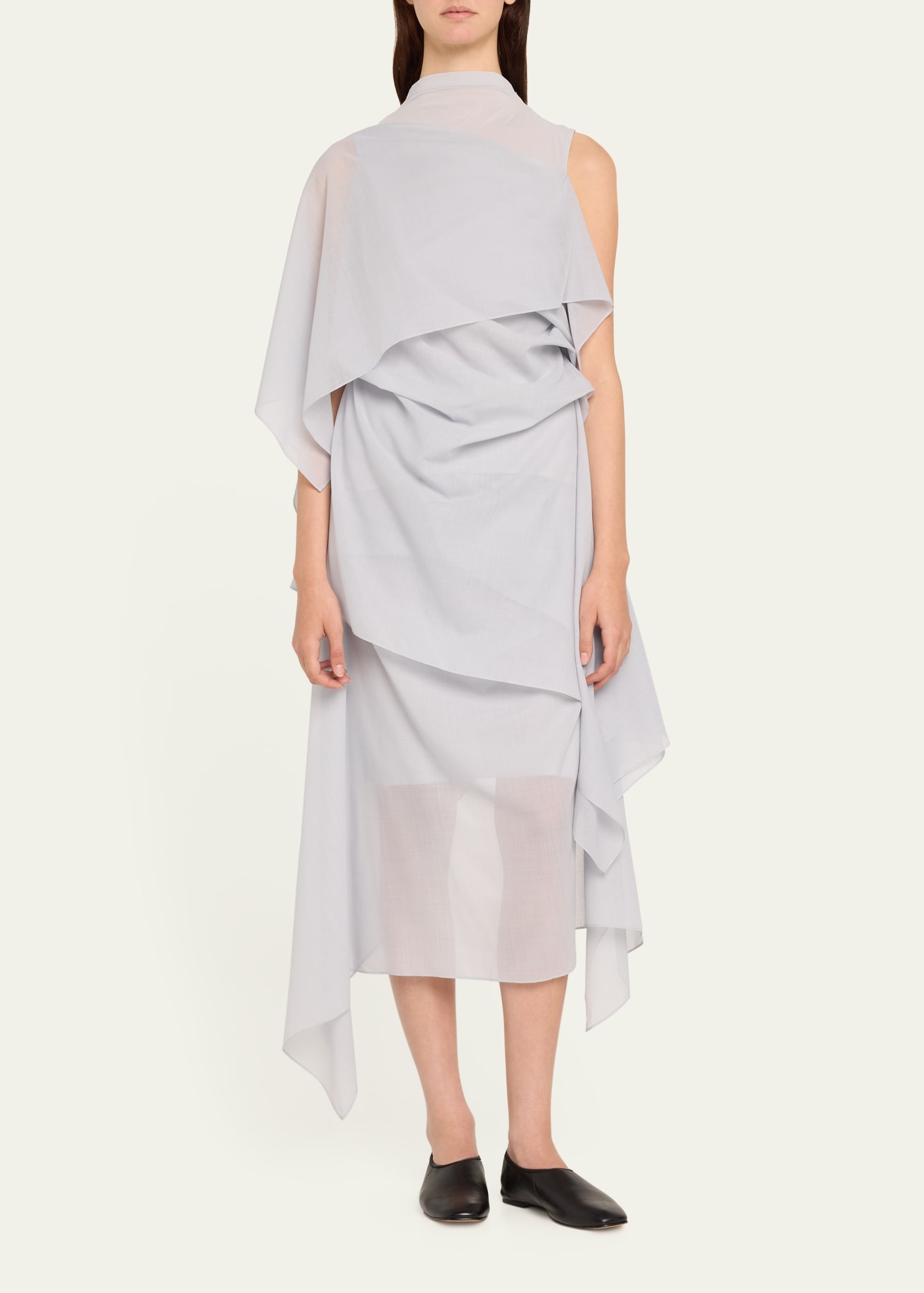 ISSEY MIYAKE Over The Body Draped Wool Top | bergdorfgoodman