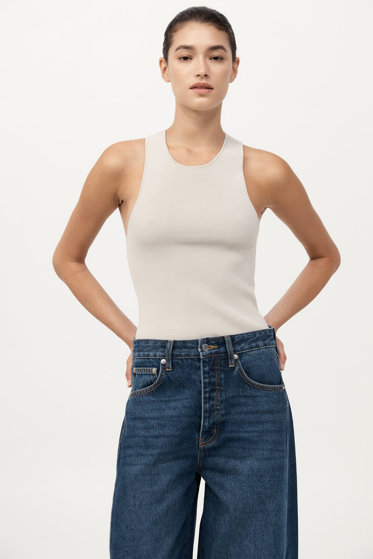 Sculpted Knit Top - Silver - 5