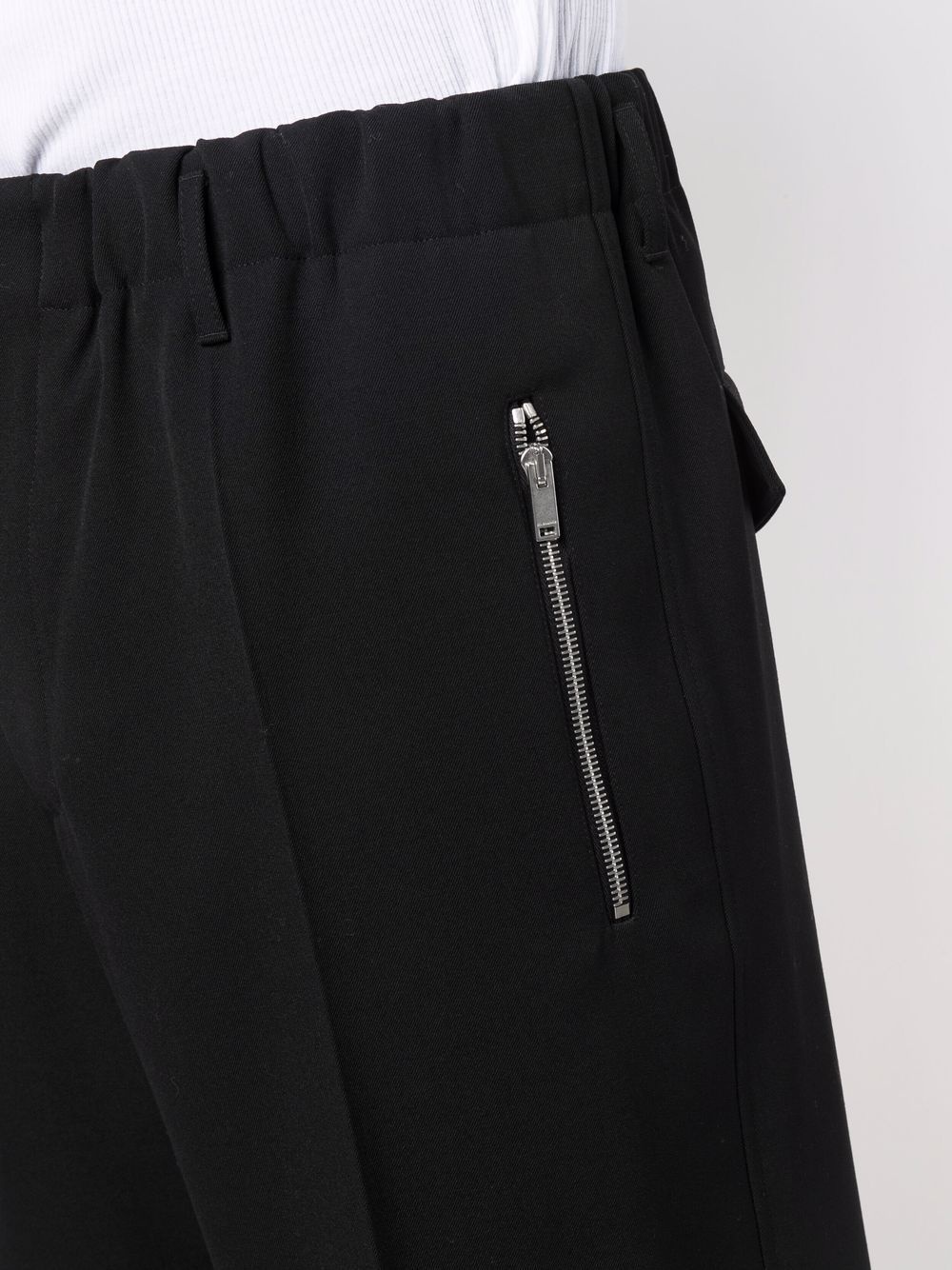 elasticated-waist straight-leg trousers - 5