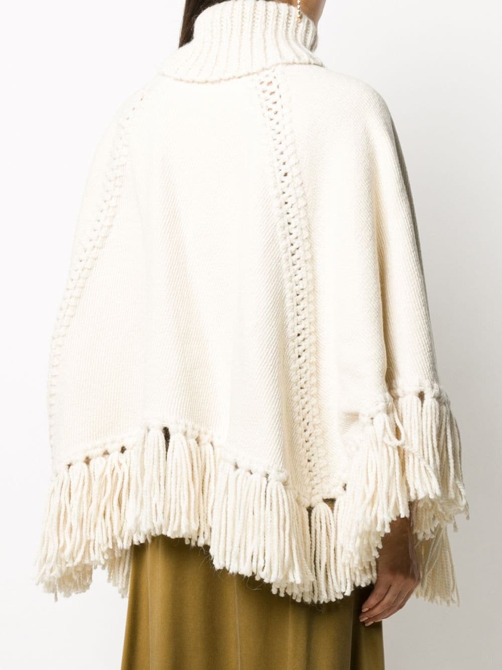 fringed knit poncho top - 4