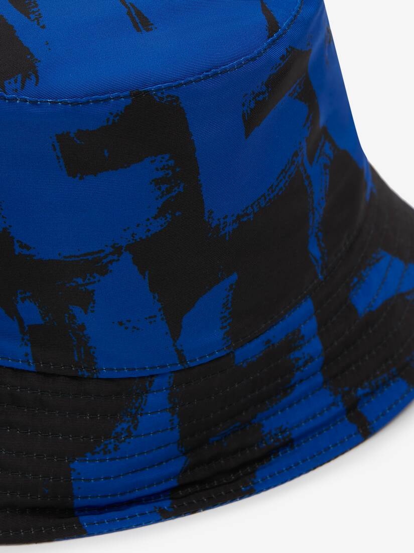 Women's McQueen Graffiti Bucket Hat in Royal/black - 3