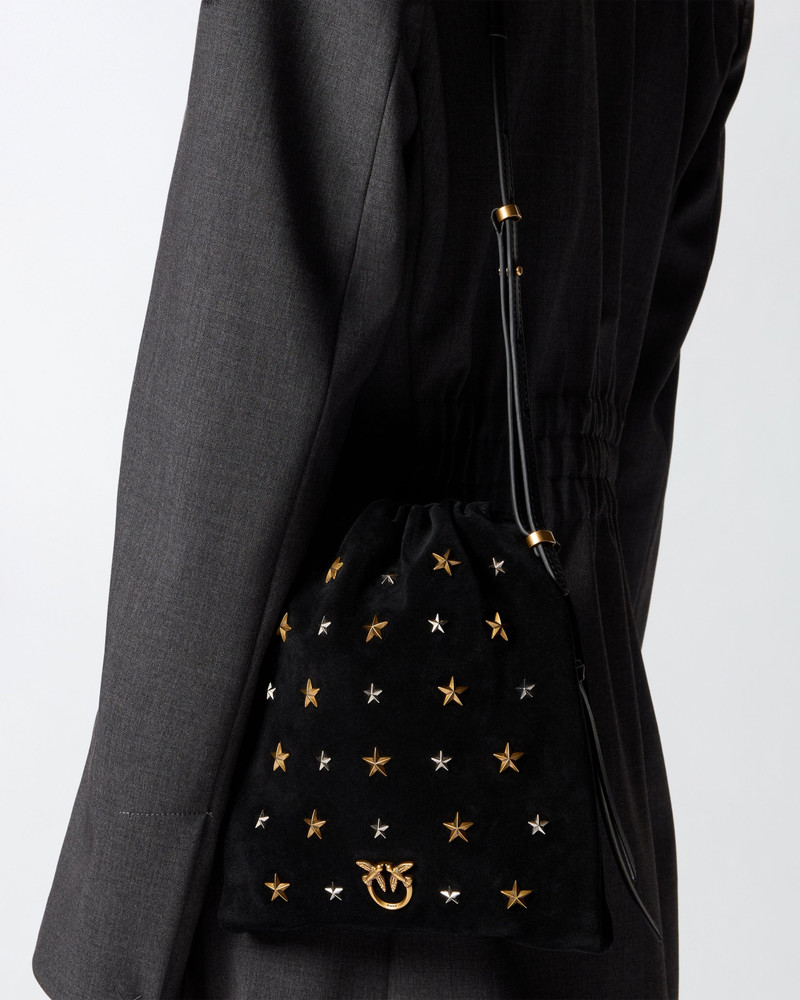 SUEDE MINI SLOUCHY BAG WITH STAR STUDS 6