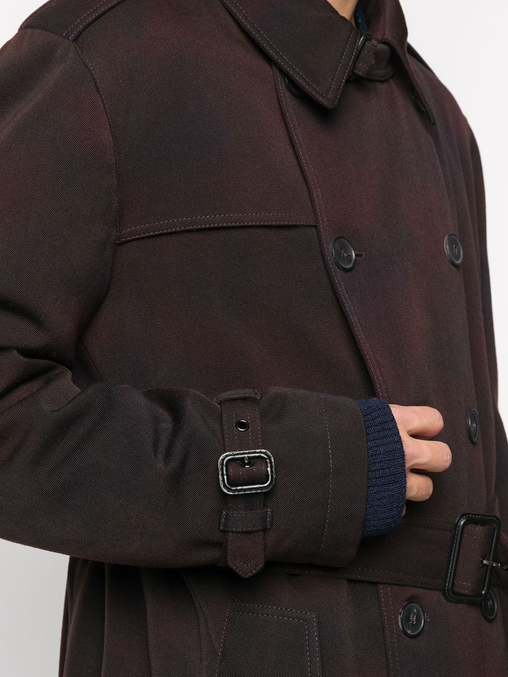 belted double-breasted coat - 5